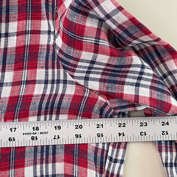 Frank & Eileen Eileen Plaid Italian Linen Shirt Long Sleeve Button Up Women’s S - Picture 7 of 10